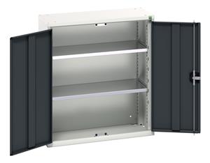 verso wall / shelf cupboard with 2 shelves. WxDxH: 800x350x900mm. RAL 7035/5010 or selected Verso Wall Mounted Cupboards with shelves